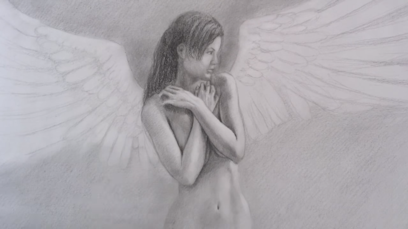 nude angel sketch Nude angel sketch